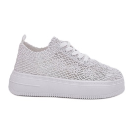 Inna Sneaker femminili sulla piattaforma con una tomaia bianca all'uncinetto