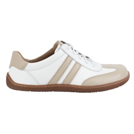 Olivier Scarpe in pelle minimalista femminile a piedi 1287 bianchi con sneaker beige bianca