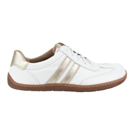 Olivier Scarpe minimaliste in pelle a piedi nudi 1287 bianchi con scarpe da ginnastica dorata bianco