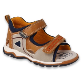 Sandali da bambino Befado con inserto in pelle 170P099 marrone-beige