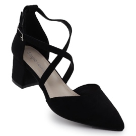 Sandali femminili sul Black Sergio Leone SK-830 Post nero