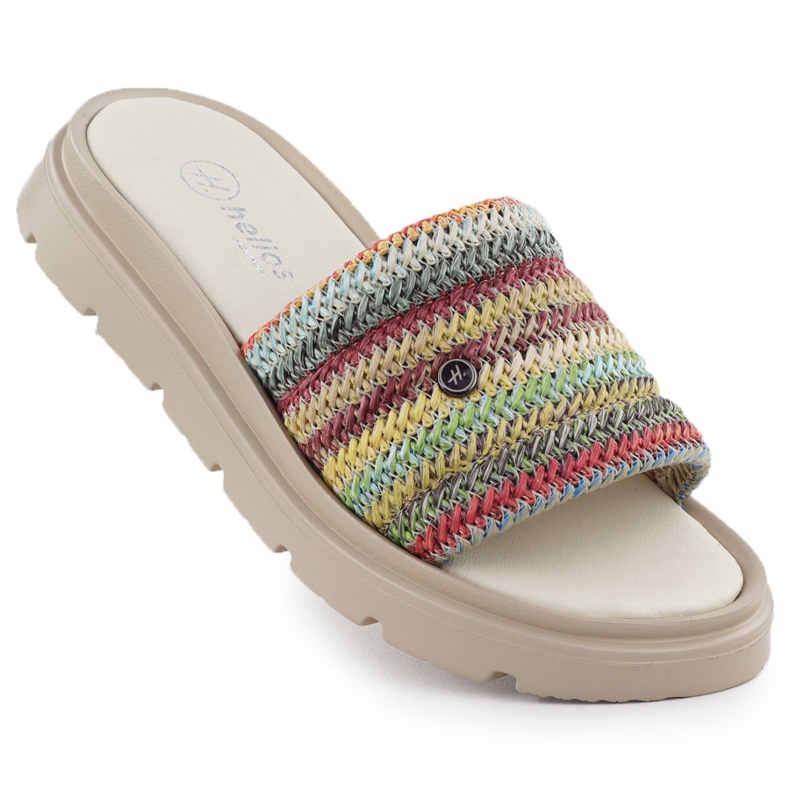 Flip in pelle femminile sulla piattaforma Multikolor Helios 156.731 multicolore