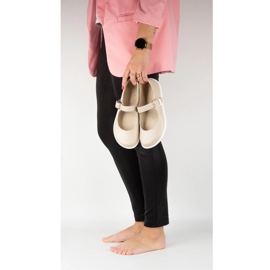 Barefoot Women's Ballerinas Olivier 1770Pol in pelle con fibbia beige