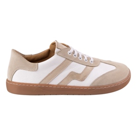 Scarpe in pelle da donna a piedi nudi Olivier Eliza Białe bianco