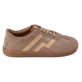Scarpe in pelle femminile a piedi nudi Olivier Eliza Dark Beige