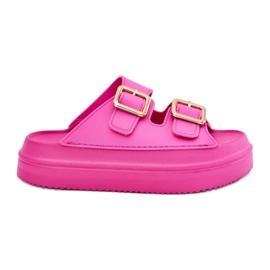 Inna Infradito da donna sulla piattaforma con fibbie dorate fucsia rosa