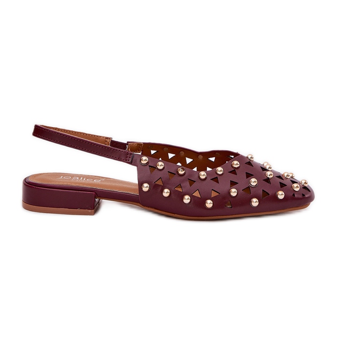 Inna Ballerine borgogna piatte decorate rosso