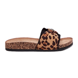 Inna Le infradito da donna sul leopardo della piattaforma di sughero marrone