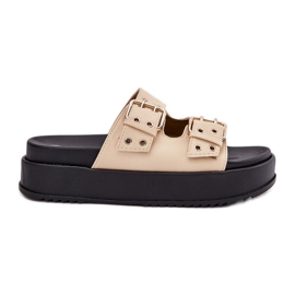 Inna Infradito da donna con fibbie sulla piattaforma beige