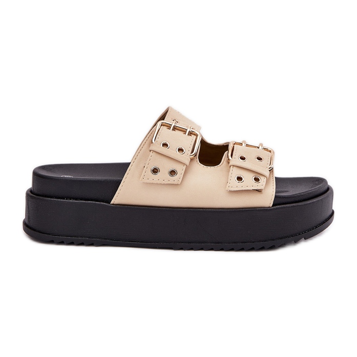 Inna Infradito da donna con fibbie sulla piattaforma beige