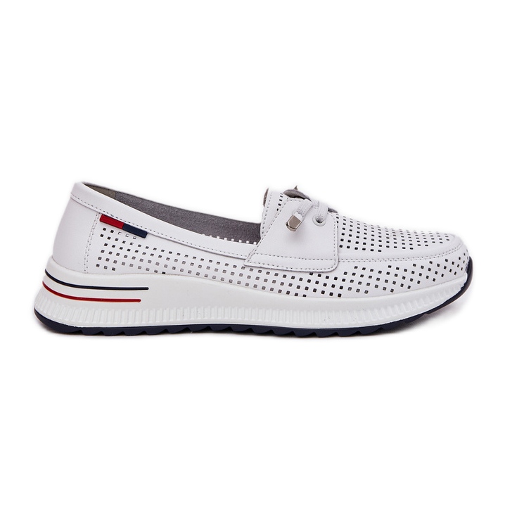 EVento Scarpe in pelle da donna sulla piattaforma Openwork White bianca