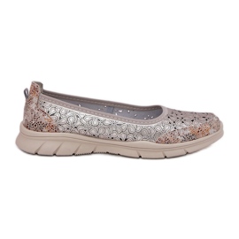 EVento Ballerina leggera Open Openwork in pelle Ballerina d'oro