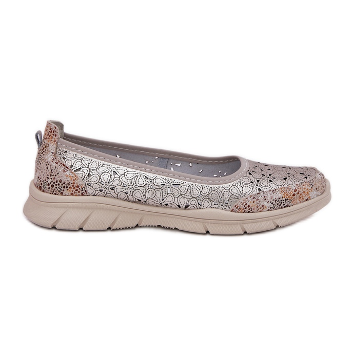 EVento Ballerina leggera Open Openwork in pelle Ballerina d'oro