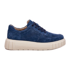 EVento Sneaker in pelle scamosciata femminile sulla piattaforma blu navy