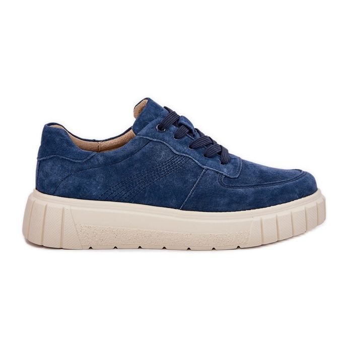 EVento Sneaker in pelle scamosciata femminile sulla piattaforma blu navy