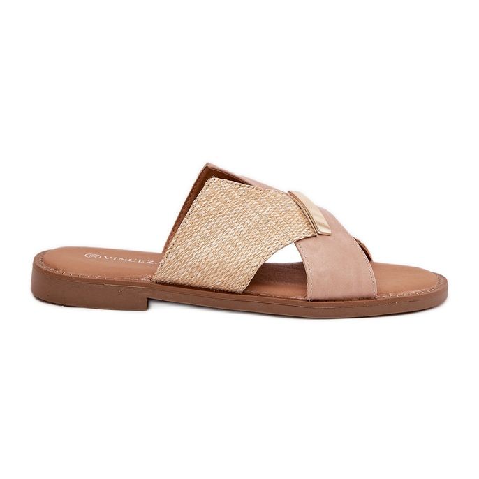 Teli piatti da donna con un beige decorativo Vinceza 17385