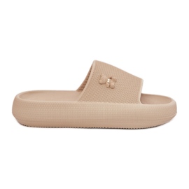 Flip di schiuma femminile Flip sulla piattaforma con un orsacchiotto Vinceza 75210 beige