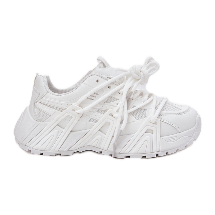 Sneaker femminili con doppio allacciatura bianca