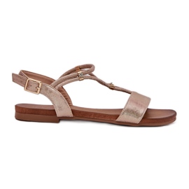 S.Barski Sandali piatti da donna con strisce S. Barski Kv51-120 Oro rosa d'oro