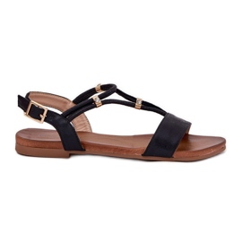 S.Barski Sandali piatti da donna con strisce S. Barski Kv51-120 Nero
