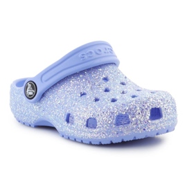 CROCS classico glitter clog t 206992-5q6 flaps blu