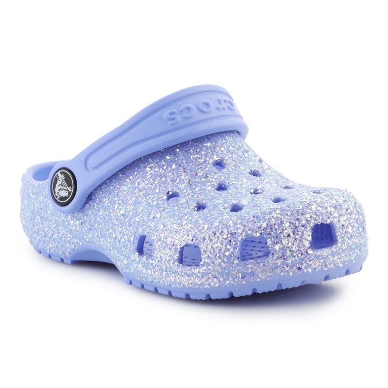 CROCS classico glitter clog t 206992-5q6 flaps blu