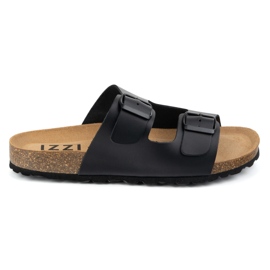 Vriston Scarpe da uomo Flip regolabili Flip Alexz Black Skin Face nero