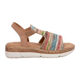 EVento Sandali femminili con una treccia multicolore beige