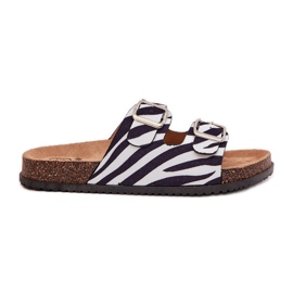 Inna Infradito da donna con fibbie zebra bianca