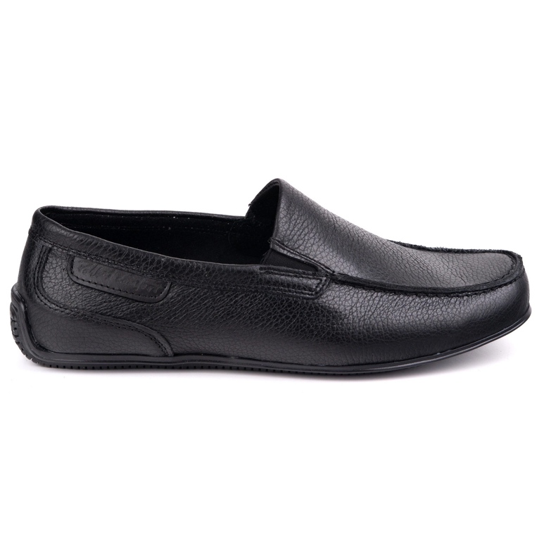 Polbut Mocassini in pelle maschile 2105 Black Fat Pea nero