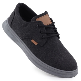 Scarpe casual maschile tessile nera Nowacki 1059-H nero