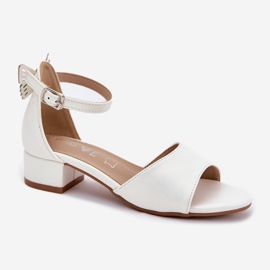 EVento Sandals a ruote basse lucenti bianca