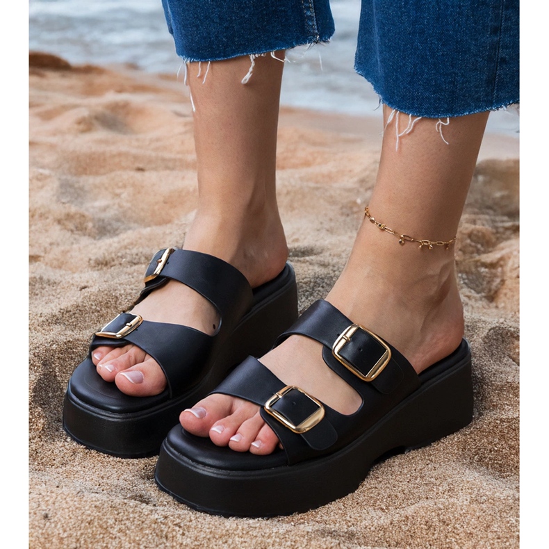 Flip black Flip con morsetti su strisce nero