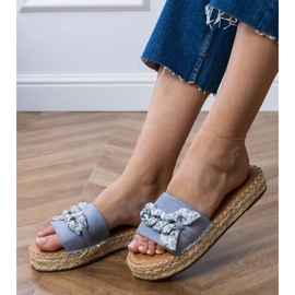 Espadrille blu con un arco