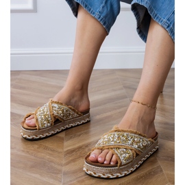 BEIGE Flip Flops with Stripes