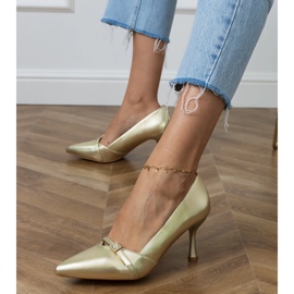 Pompe d'oro da donna classiche con zirconi