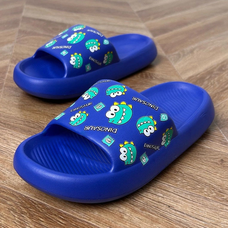 Pantofole per bambini blu con stampa