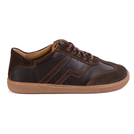 Scarpe in pelle da donna a piedi nudi olivier eliza marrone scuro