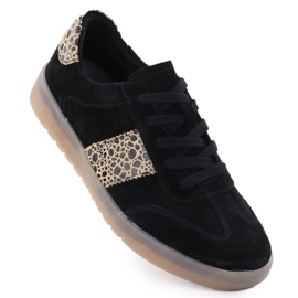 Sport in pelle da donna con stampa leopardata. Filippo DP6770 nero