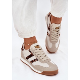 Sneakers Sneakers Stampa leopardo beige da donna