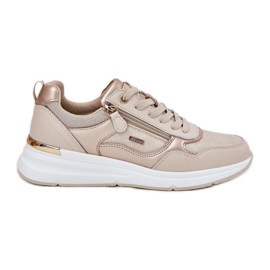 EVento Scarpe sportive in pelle da donna con serratura beige