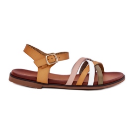 Sandali femminili con Sergio Leone SK090H Strisce oscillanti gialle giallo