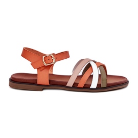 Sandali femminili con Sergio Leone SK090H intrecciato arancione arancione arancia