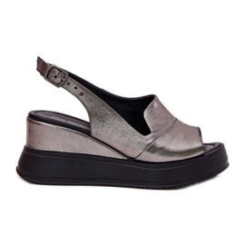 ARTIKER Sandali in pelle femminile per l'antico artistiio 54C0402 Grafite argento
