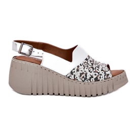 ARTIKER Sandali da donna realizzati in pelle naturale su cuneo artker 56c0958 bianco