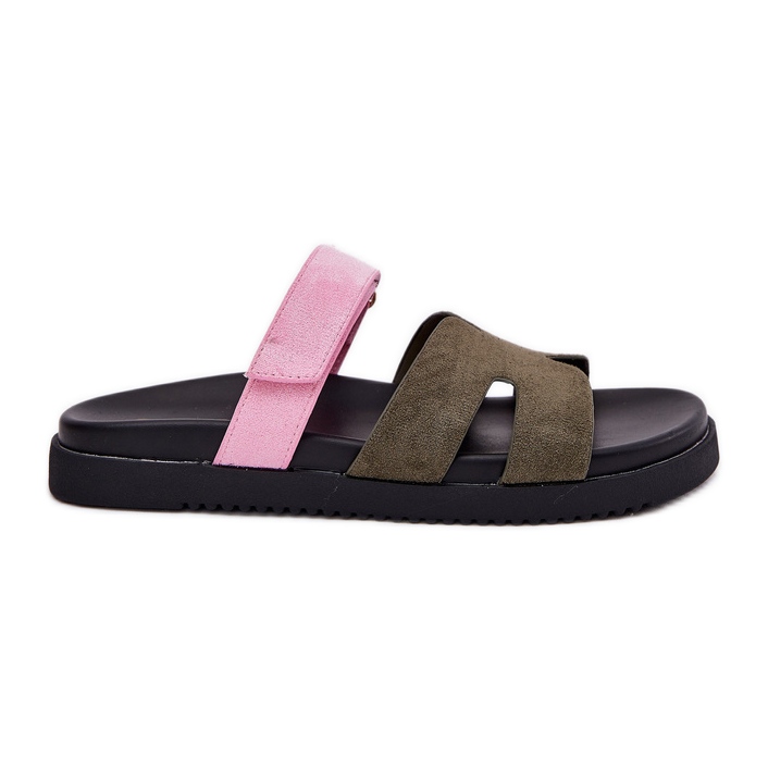 Infradito da donna con Vinceza 17401 Velcro rosa rosa verde