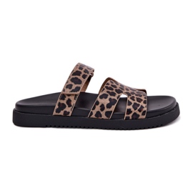 Infradito da donna con Vinceza 17401 Velcro Leopard marrone