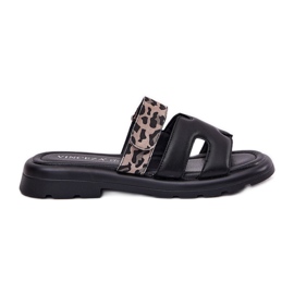 Flip in pelle femminile Flip Vinceza 66769 Leopard nero