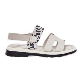 Vinceza 66780 sandali leopardo beige con tacchi piatti
