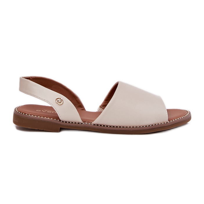 EVento Sandali piatti da donna beige in pelle ecologica